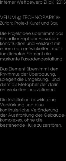 Interner Wettbewerb ZHdK 	2013